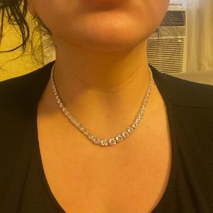 Silver, cubic zirconia necklace